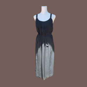 Ann Taylor LOFT Pleated Midi Dress | Black | Size 6 | Vintage